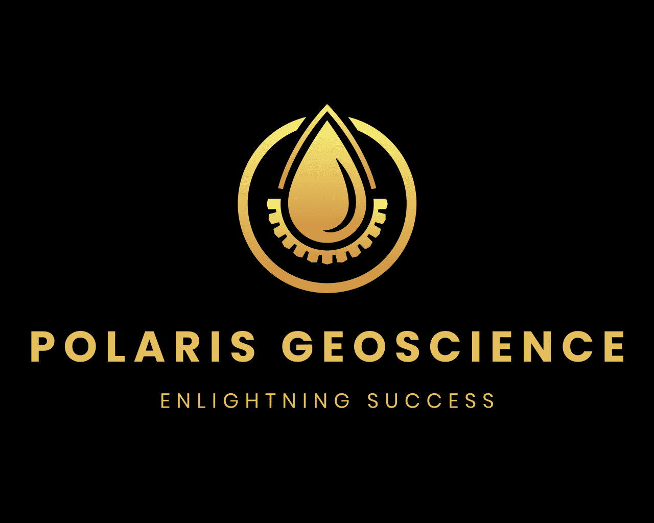 A gold logo that says polaris geoscience.